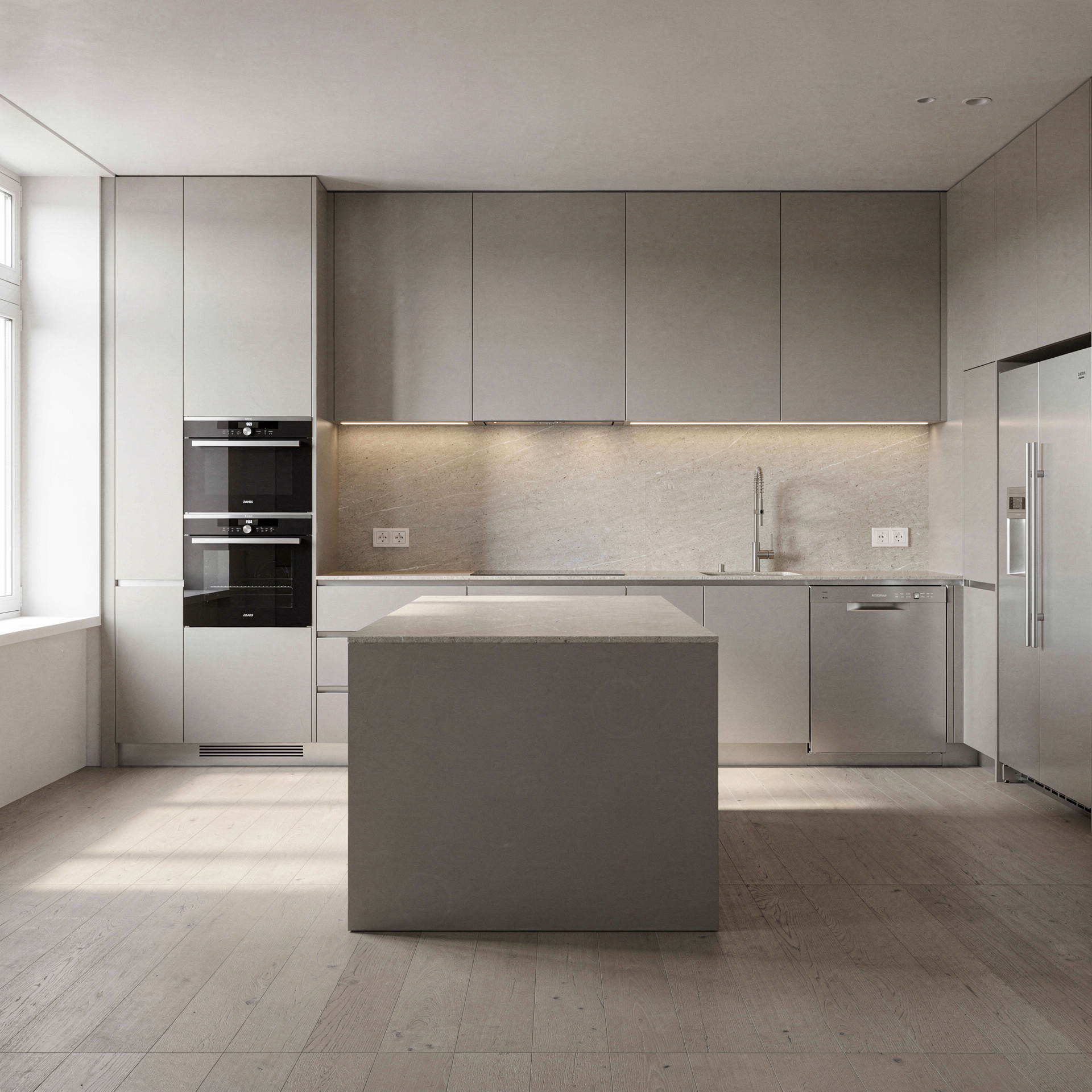 Cocina Con isla, estilo Moderna minimalista