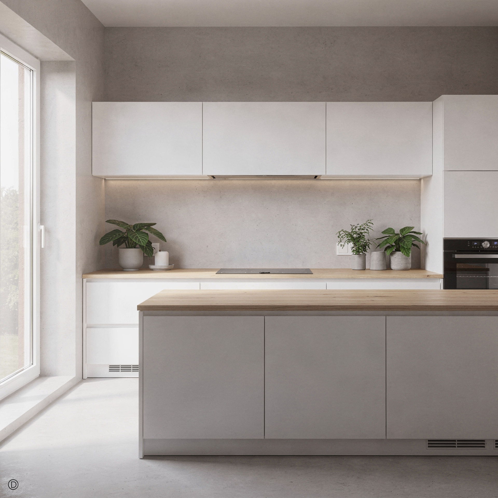 Cocina Con península, estilo Escandinava