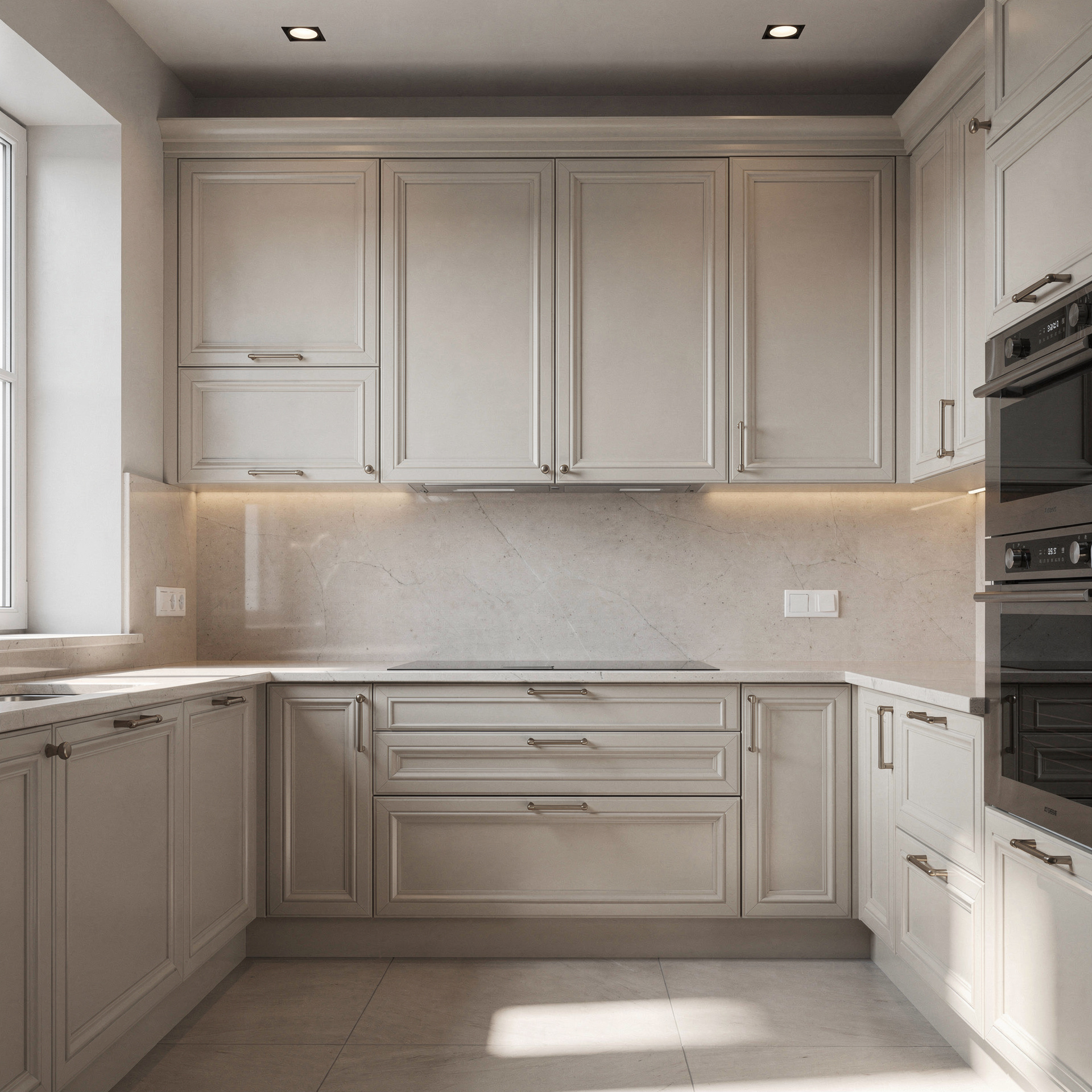 Cocina En U, estilo Clásica contemporánea